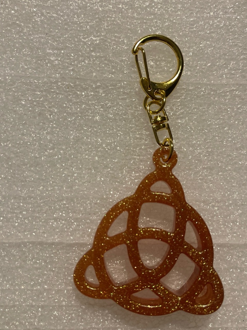Gold Glitter Celtic Knot Key & Card Holder Charm